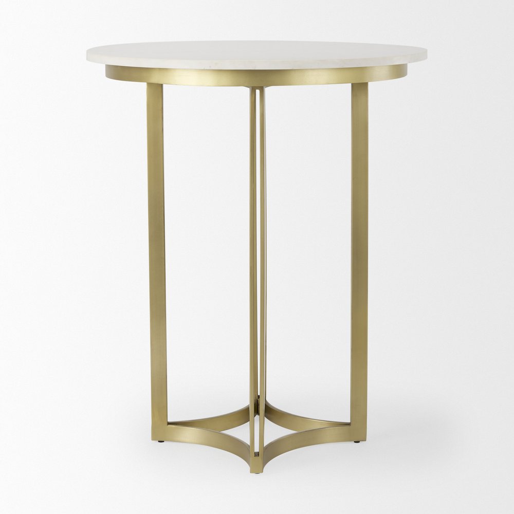 36" Gray Marble Pedestal Base Round Top Dining Table