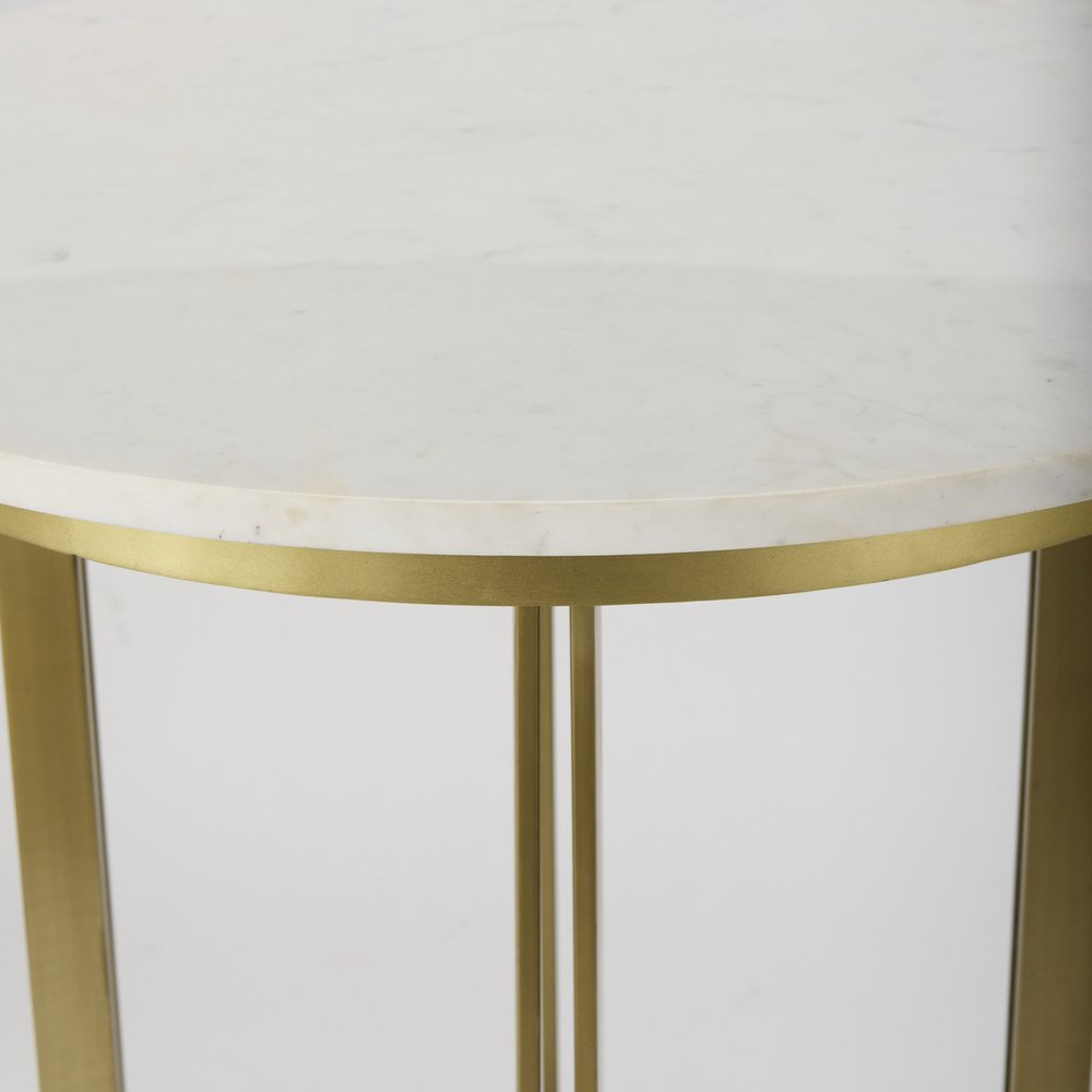 36" Gray Marble Pedestal Base Round Top Dining Table