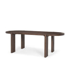 91" Brown Solid Wood Oval Dining Table