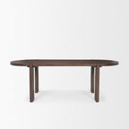 91" Brown Solid Wood Oval Dining Table