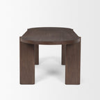 91" Brown Solid Wood Oval Dining Table