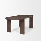 91" Brown Solid Wood Oval Dining Table