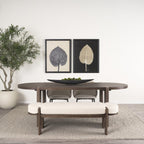 91" Brown Solid Wood Oval Dining Table