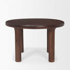 48" Brown Solid Wood Round Top Dining Table