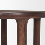 48" Brown Solid Wood Round Top Dining Table