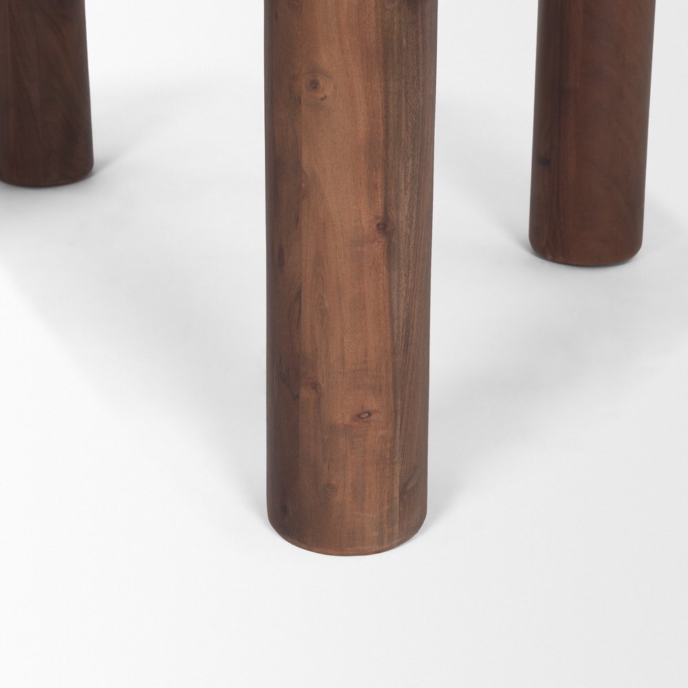48" Brown Solid Wood Round Top Dining Table