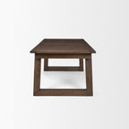 106" Dark Brown Solid Wood Self-Storing Leaf Sled Base Extendable Dining Table