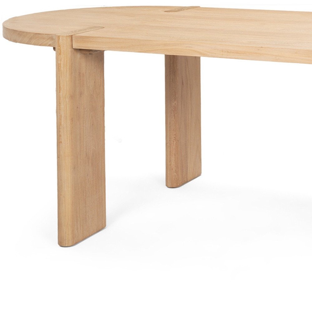 91" Brown Solid Wood Oval Dining Table