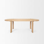 91" Brown Solid Wood Oval Dining Table
