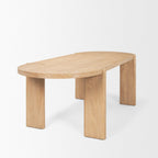91" Brown Solid Wood Oval Dining Table