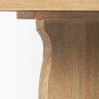 59" Brown Solid Wood Pedestal Base Round Top Dining Table
