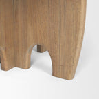 59" Brown Solid Wood Pedestal Base Round Top Dining Table