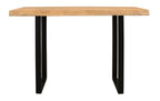 47" Natural and Black Solid Wood and Metal Live Edge Console Table