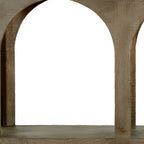 77" Brown Solid Wood Distressed Console Table With Arch Detailing