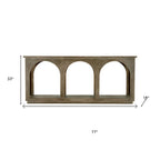 77" Brown Solid Wood Distressed Console Table With Arch Detailing