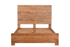 Brown Live Edge Bow Joint Solid Wood Queen Bed Frame