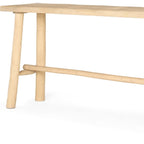 66" Light Brown Solid Wood Trestle Console Table