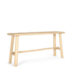 66" Light Brown Solid Wood Trestle Console Table