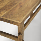 54" Brown Solid Wood Distressed Console Table