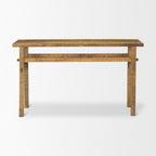 54" Brown Solid Wood Distressed Console Table