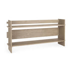 76" Light Gray Solid Wood Distressed Solid Console Table With Shelf
