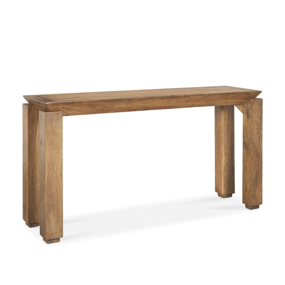 60" Brown Solid Wood Console Table