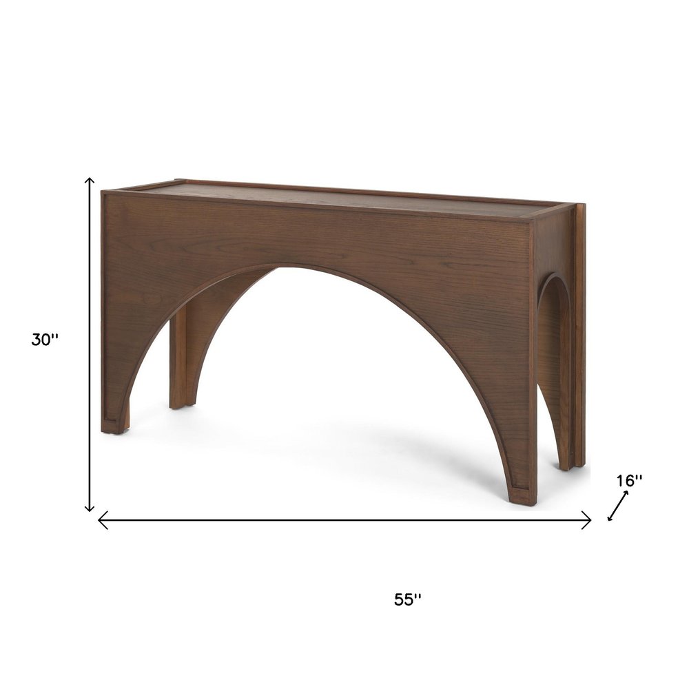 55" Brown Wood Console Table