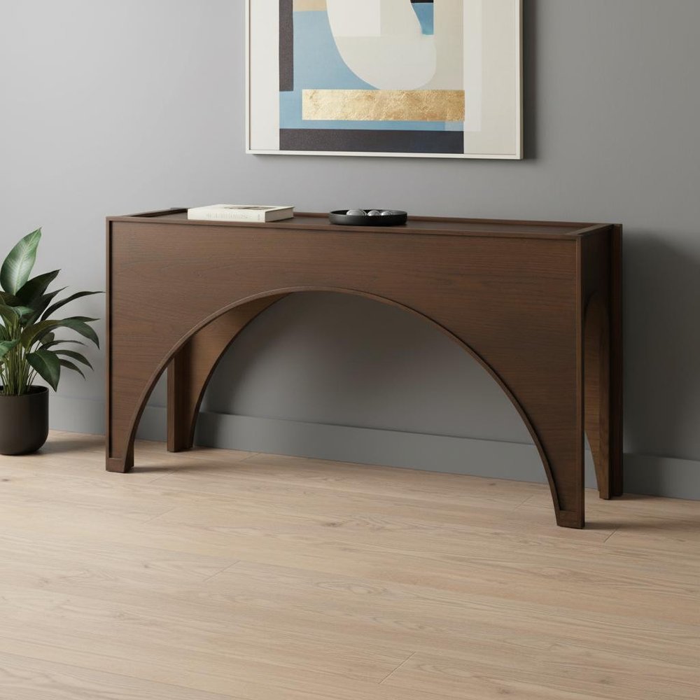 55" Brown Wood Console Table