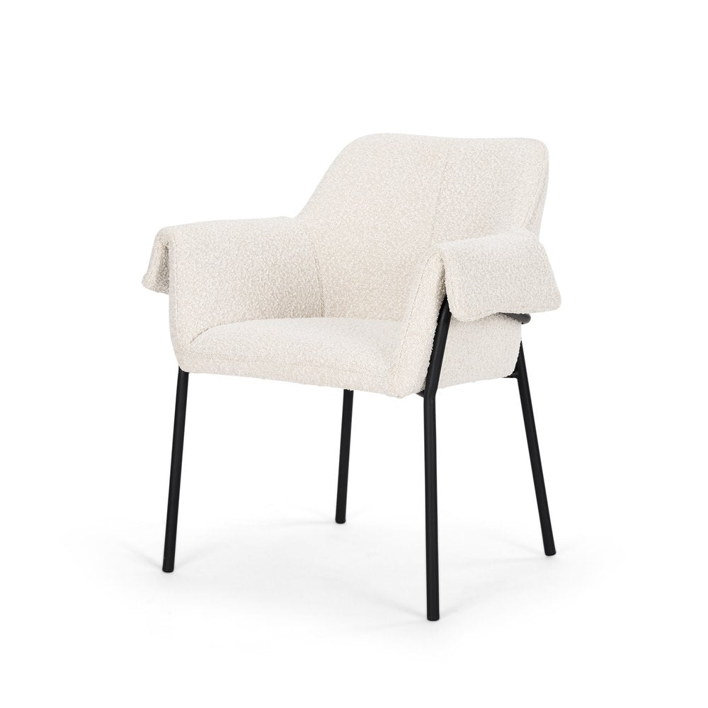 Set of Two Gray and Black Fabric Dining Arm Chairs