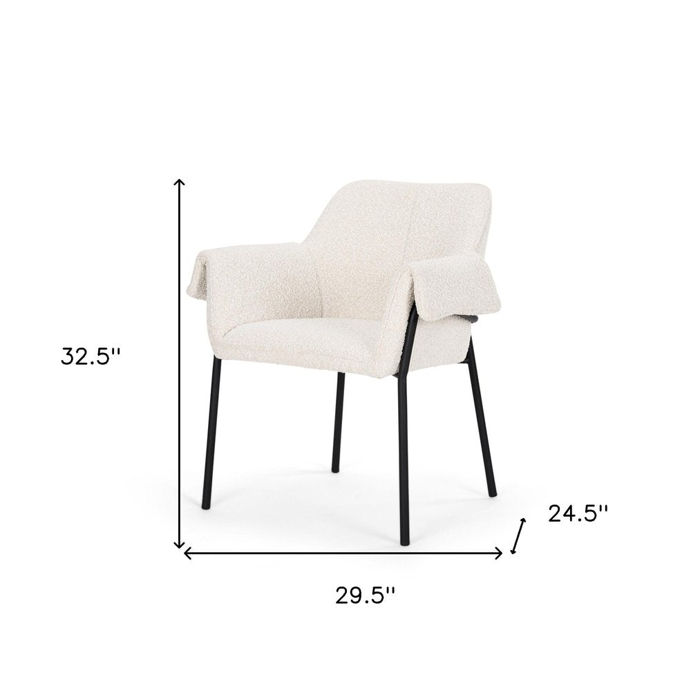 Set of Two Gray and Black Fabric Dining Arm Chairs