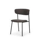 Set of Two Gray and Black Fabric Open Back Dining Side Chairs