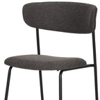 Set of Two Gray and Black Fabric Open Back Dining Side Chairs