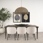 Set of Two Gray and Black Fabric Dining Side Chairs