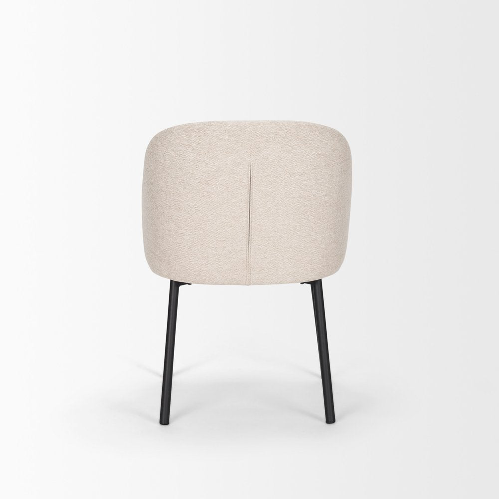 Set of Two Gray and Black Fabric Dining Side Chairs
