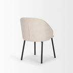 Set of Two Gray and Black Fabric Dining Side Chairs