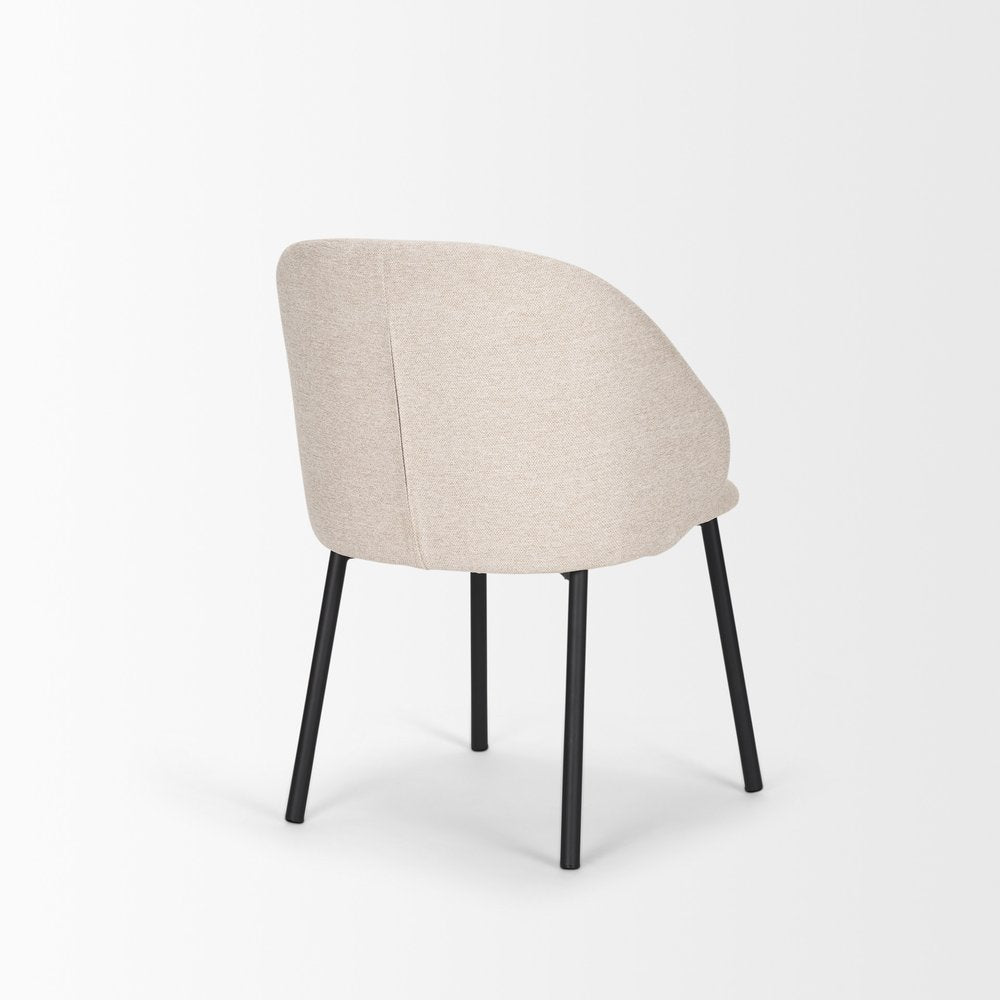 Set of Two Gray and Black Fabric Dining Side Chairs