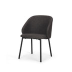 Set of Two Gray and Black Fabric Dining Side Chairs