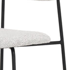 Set of Two Gray and Black Wool Linen And Upholstery Open Back Dining Side Chairs