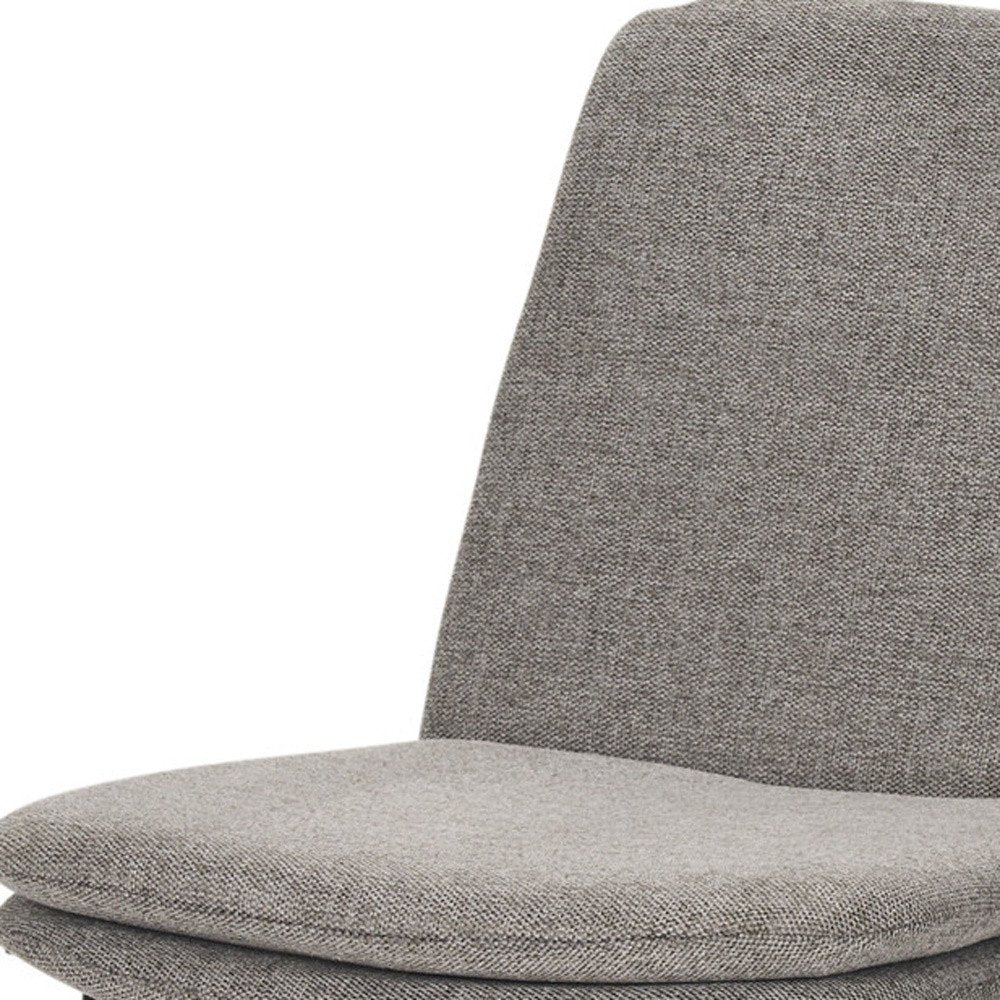 Set of Two Gray and Black Fabric Dining Side Chairs