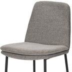 Set of Two Gray and Black Fabric Dining Side Chairs