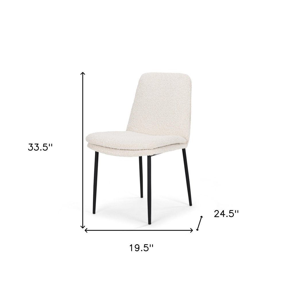 Set of Two Gray and Black Fabric Dining Side Chairs
