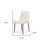Set of Two Gray and Black Fabric Dining Side Chairs