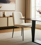 Set of Two Gray and Black Fabric Dining Side Chairs