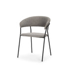 Set of Two Gray and Black Fabric Open Back Dining Arm Chairs
