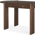 59" Dark Brown Solid Wood Oval Writing Desk
