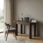 59" Dark Brown Solid Wood Oval Writing Desk
