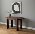59" Dark Brown Solid Wood Oval Writing Desk