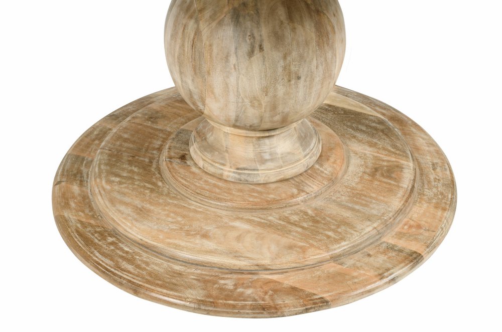 48" Natural Solid Wood Pedestal Base Round Top Dining Table