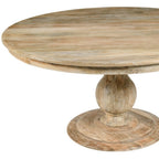48" Natural Solid Wood Pedestal Base Round Top Dining Table