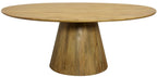 72" Natural Solid Wood Pedestal Base Round Top Dining Table